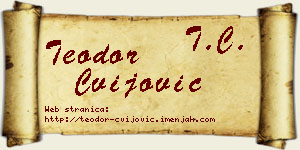 Teodor Cvijović vizit kartica
